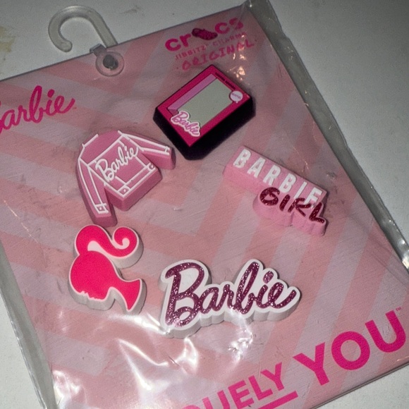 CROCS Barbie Pink and Black Jibbitz Charm Set - Picture 3 of 4